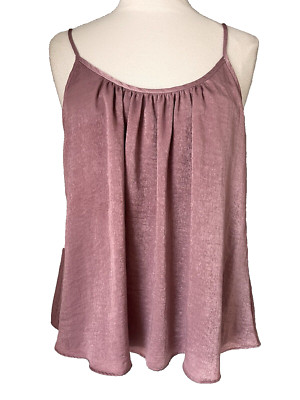 Show Me Your Mumu Swingy Tank Top Pink Mauve Shimmer Spaghetti Strap Size S