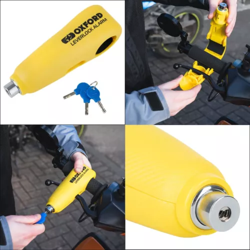 Oxford LeverLock Motorrad Motorrad Sicherheitsalarm gelb (LK302)