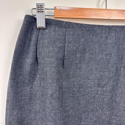 Fletcher Jones New Wool Pencil Skirt 12 Dark Grey Corporate Business - Foto 2 di 18