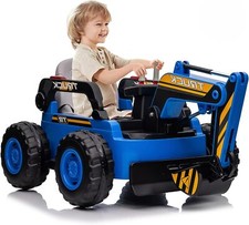 4WD Electric Excavator Toy, 12V Battery Powered Truck Digger With Remote Control