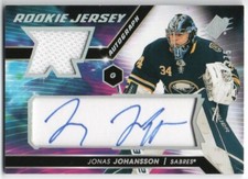 2020-21 SPx Rookie Jersey Autographs JJ Jonas Johansson 134/375 Buffalo Sabres