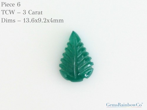 Green Onyx Carving Leaf Shape, Green onyx Jewelry making Gemstone, Hand Made - Picture 7 of 19