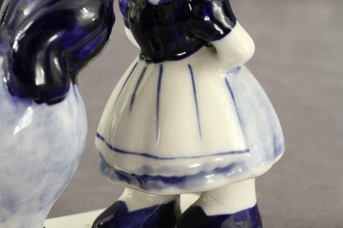 Vintage Porcelain Delft Blue Holland Ceramic Dutch 198 Kissing