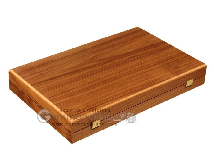 Free Shipping! Open Box! 19" Manopoulos Handmade Wood Backgammon Set - Walnut - Image 2 of 4