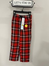 Cat  Jack Boys Plaid Pajama Bottoms, Red Plaid Size XS 4/5 