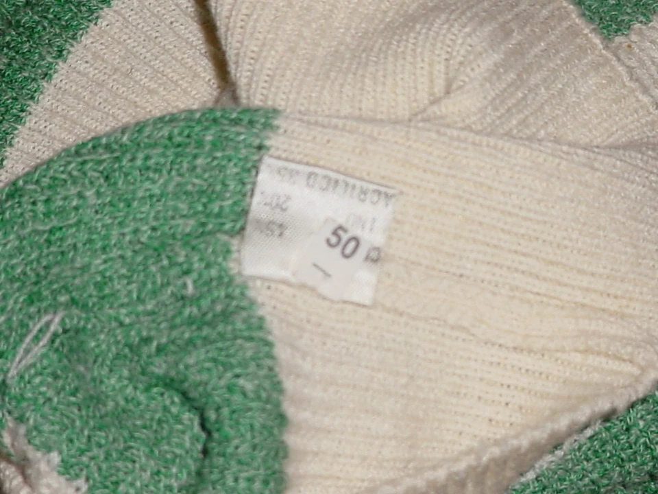 Suéter Vintage Brioni Yacht Club Blanco Verde Color Bloque Rayas Logo Talla 50 Foto 4 de 4