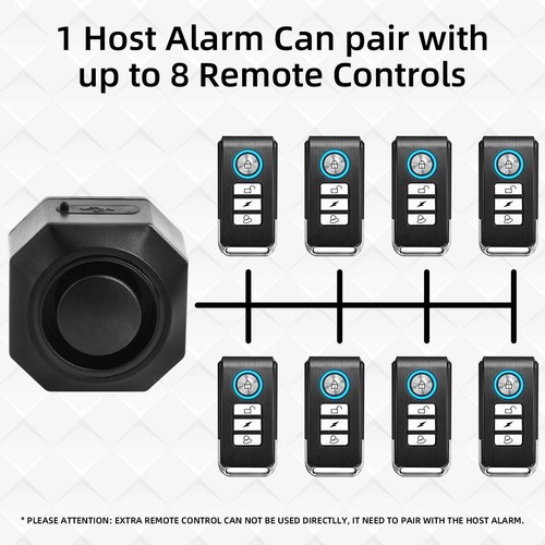 Kit de alarma para bicicleta bloqueo inalámbrico antirrobo impermeable recargable con control remoto - Imagen 10 de 12
