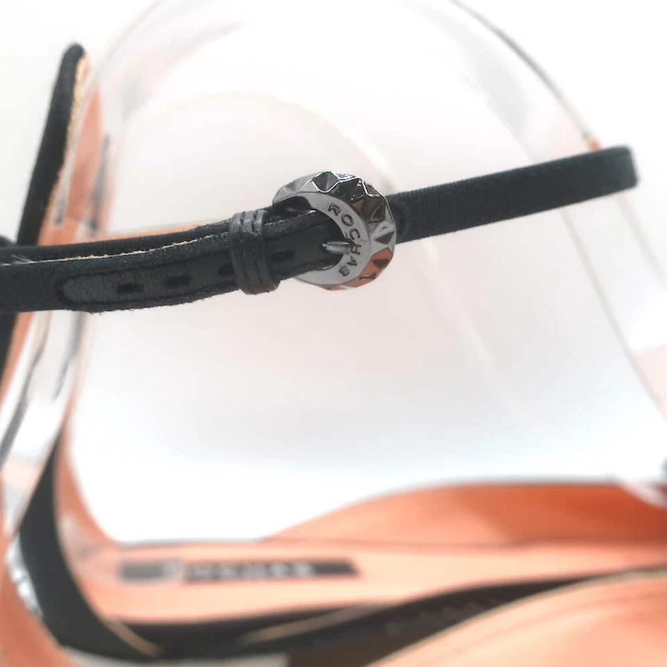 Rochas со стразами украшенный лодыжки ремень бант плоскостях черный атлас размер 38,5 - Изображение 3 из 4