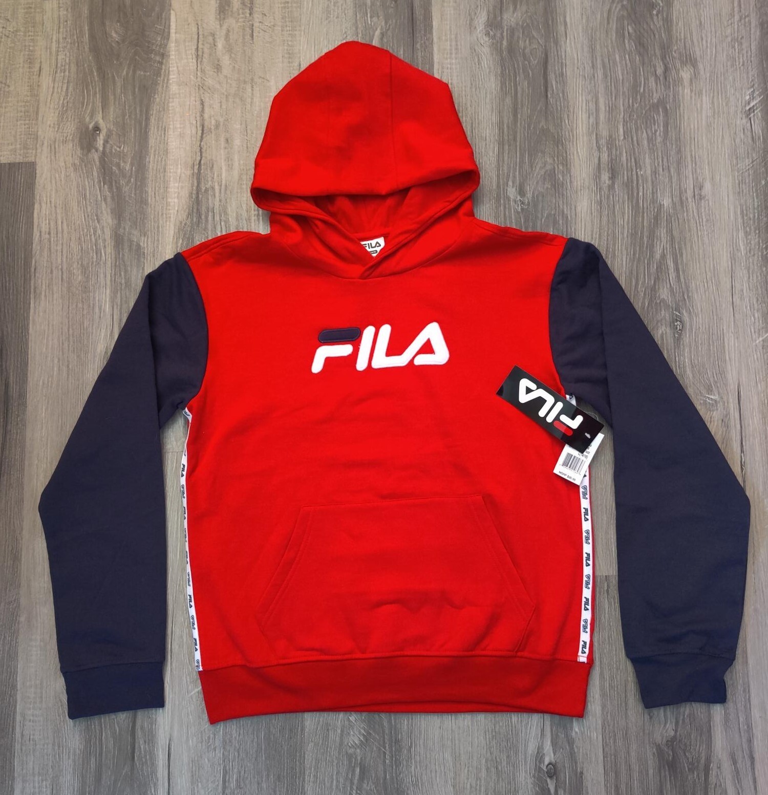 Nuovissimo maglione FILA ragazzo felpa con cappuccio (taglia: L 14 16) 60% cotone