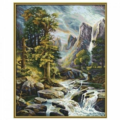 Kit Paint By Number Paint Works – Lakeside Morning – 51x41 Cm – Colori Acrilici E Pennello Inclusi – Da 12 Anni - 3