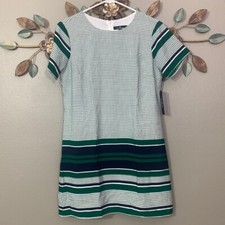 Lulus Green White Striped Shift Dress Size Small NWT