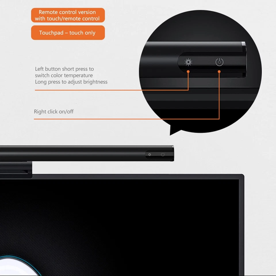 Computer Monitor Light Bar Wireless Remote USB Powered LED Adjustable New - Image 4 of 4