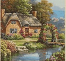 Summer River Cottage Scene Counted Cross Stitch Chart No. 9-409/33
