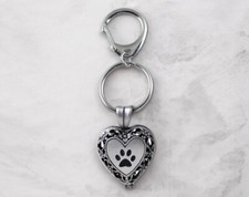 Paw Print Keychain, Pet Memorial Keyring, Dog/Cat Paw Locket, Pet Loss Keepsake,