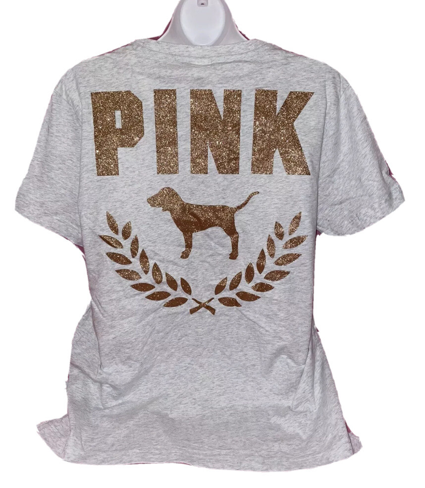 Ensemble Tee-shirt + Leggings Victoria’s Secret Campus – Motif Rose Bling – Noir/violet – Neufs Avec étiquettes