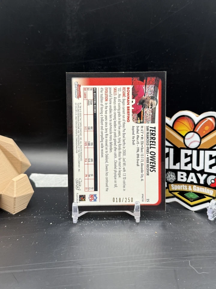 Terrell Owens 2003 Topps Bowman Chrome Xfractor /250 (JMR) - Image 2 of 2