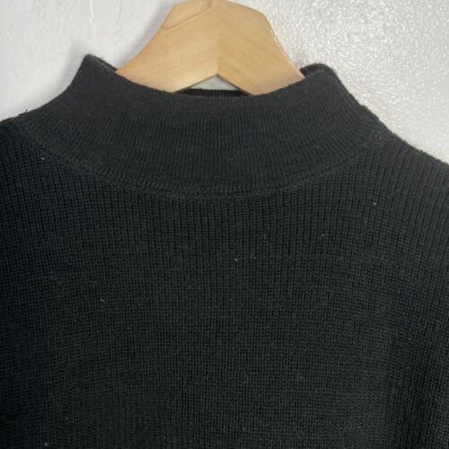 VTG 1988 US Navy Wool Blend Thick Deck Sweater Large (44-46) Black Mock Neck - Picture 6 of 9