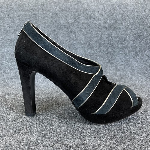 J Crew Collection Black Suede High Heels Peep Toe Italian Pumps Women's Sz  9.5 | eBay