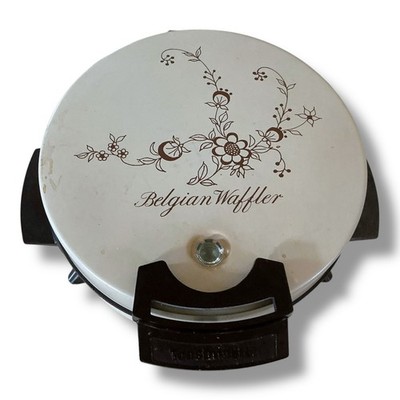VTG Toastmaster BELGIAN WAFFLER Waffle Maker Model 250c Floral Design WORKS