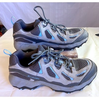 Columbia Omni-Grip Hiking Shoes Grey Blue Trail Sneakers BL3564-022 Size 10