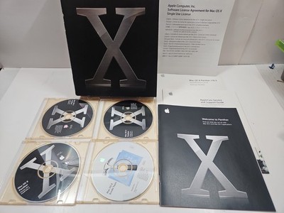 Macintosh Mac OS X 10 Panther Software Discs in Original Box Installation 10.3