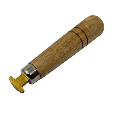 Juwelier Lünette Roller flach und abgeschrägter Messingkopf Holzgriff Steinfassung