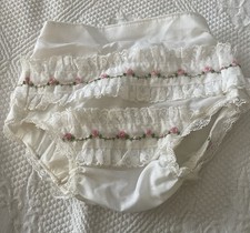 Vintage 1960's Handi-Panti Diaper Cover by Alexis Pink Embroidered Flowers