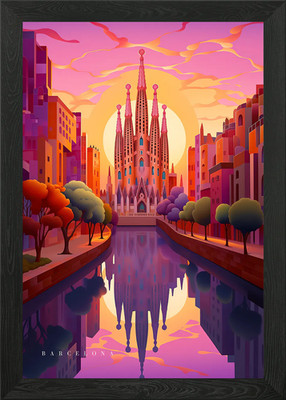 La Sagrada Familia Barcel gerahmtes Wandbild Poster Leinwanddruck Bild