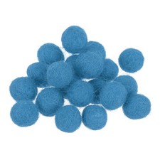 Wool Felt Balls Beads Woolen Fabric 1cm Sea Blue for Home Crafts 20Pcs