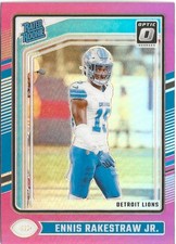 2024 Panini Donruss Optic Ennis Rakestraw Jr. Pink Prizm SP RC Detroit Lions