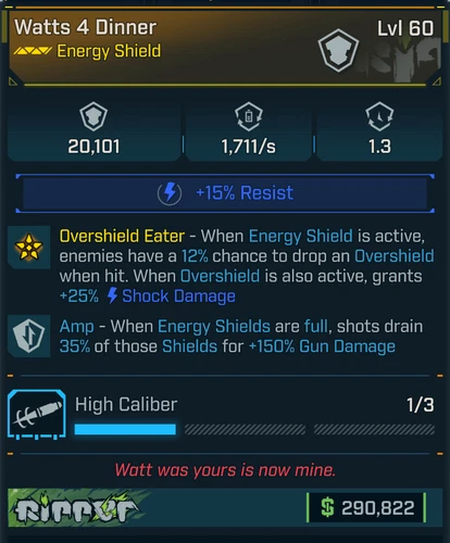 Borderlands 4 OP⭐  WATTS 4 DINNER SHIELD⭐150% AMP ⭐ PC/XBOX/PS4/PS