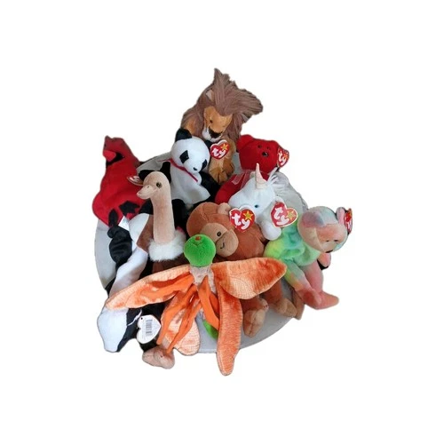 Vintage TY Baby Plush Toy Bundle Lot Mystic Bongo Peace The Bear More 10 Total