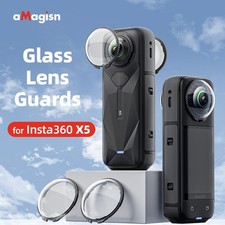 Camera Front Rear Lens Protector Glass Material Snap-On Mount For Insta360 X5