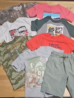 Boys Size 6 6/7 Clothing Bundle 8 Pieces Shirts Shorts