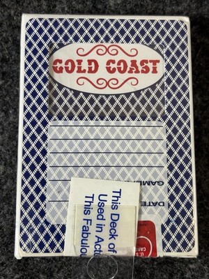 Bee Gold Coast Casino Playing Cards Vintage 1990s Las Vegas Blue Cambric Finish