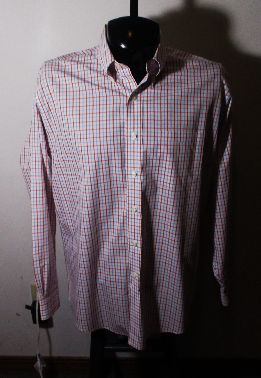 BROOKS BROTHERS Blue Pink White Long Sleeve Shirt Men's Size L