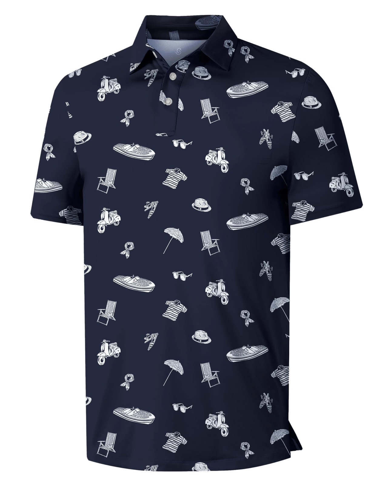 Shirts Short Sleeve Funny Print Golf Polo Shirts For Men