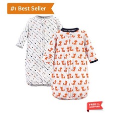 Unisex Baby Cotton Long-Sleeve Wearable Sleeping Bag, Sack, Blanket