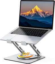 RIWUCT 360 Rotatable Laptop Stand for Desk Adjustable Height, Ergonomic Laptop