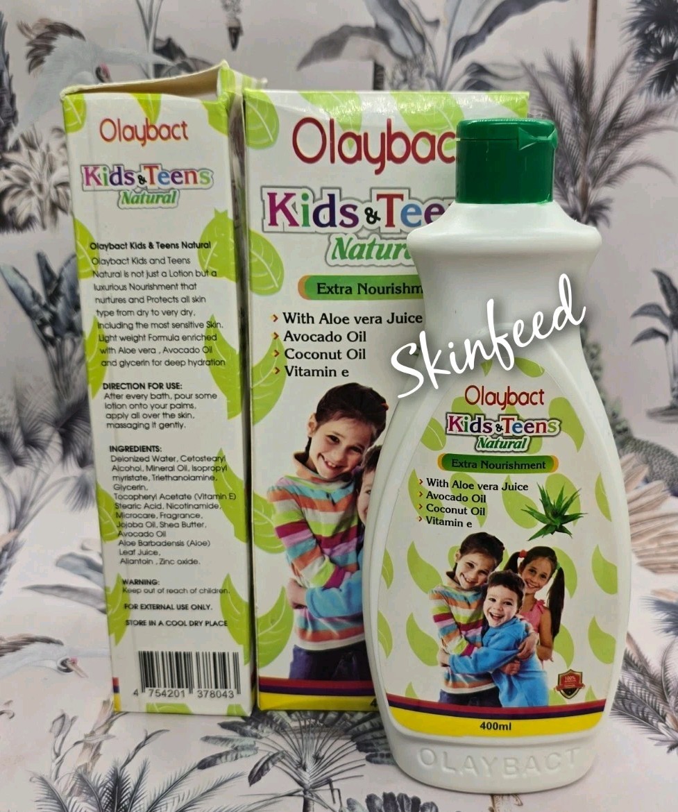 2x Olaybact Kids & Teens NATURAL. skin Nourishieing Body Lotion 400ml. ALL SKIN