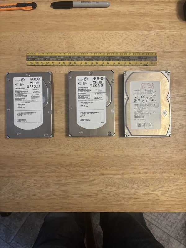 Lot of 3 15k RPM SAS Hard Drives 3.5 FOR PARTS