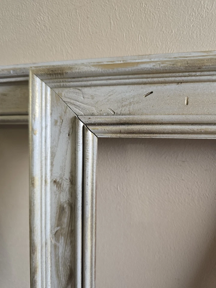 Juego de 2 marcos de madera pintados a mano de oro blanco tamaño de foto artística 14 X 17 pulgadas Foto 2 de 4