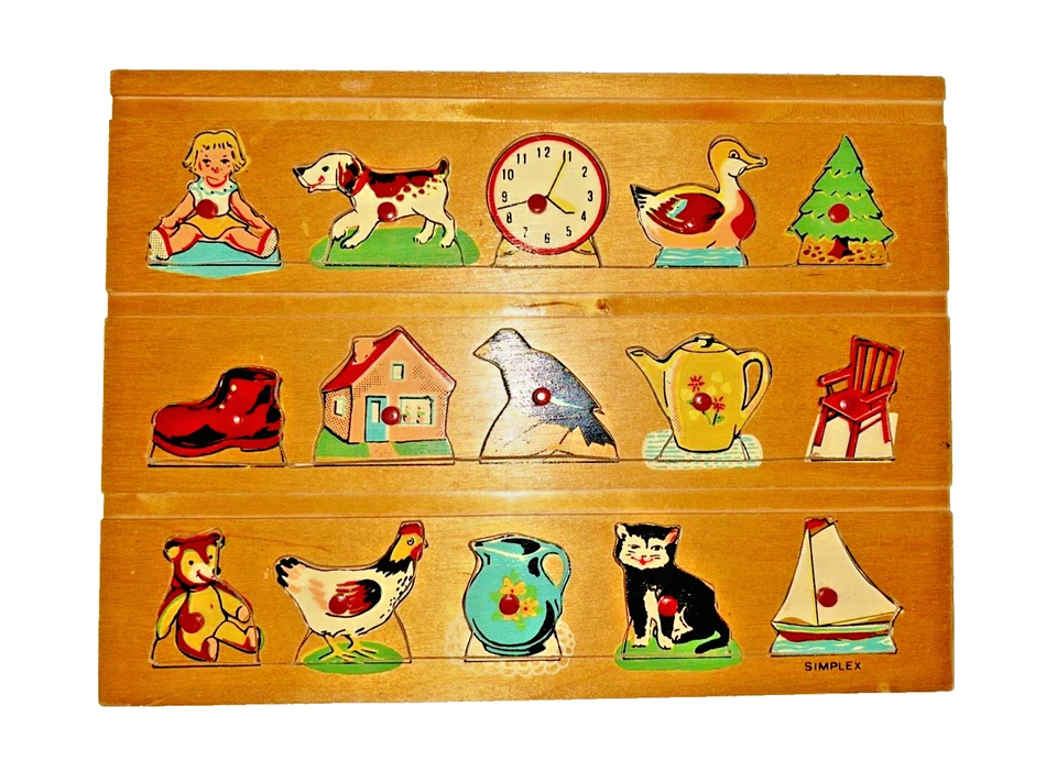 Simplex Puzzles Wood - Hansel and Gretel, Shoe House, Animals. Lot of 3 - Image 2 of 4