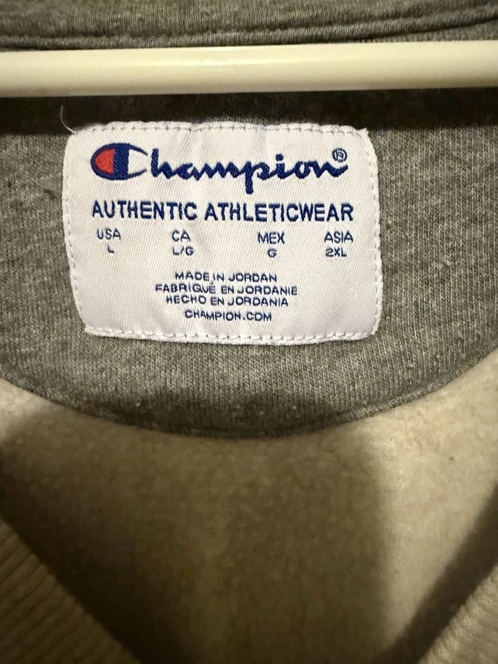 Champion Crema Cuello en V Sudadera Mujer’s L Pullover Manga Larga Informal Foto 2 de 4