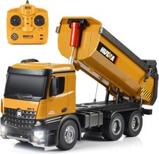 RC Dump Truck Toy, 10CH Remote Control Dump Truck for Boys, Heavy Duty Metal