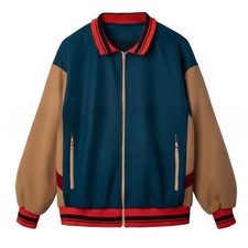 Will Byers Costume Cosplay Long-Sleeved Zip Up Jacket Baseball Coat Halloween
