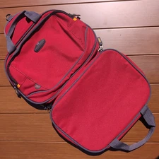 Ricardo Beverly Hills Large Red Travel Toiletry Bag Traveling Shaving Kit