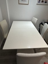 White Gloss Extendable Dining Room Table - No Chairs