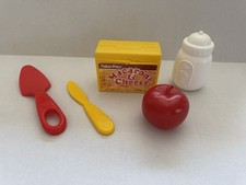 Vintage Fisher Price Play Food Utencil Toy Lot Kitchen