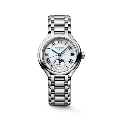 Longines PrimaLuna Automatic Moonphase 34mm Ladies Silver Dial Watch L81264716